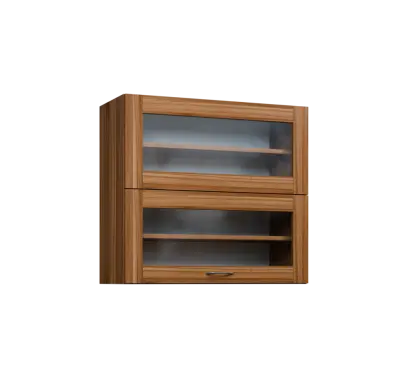 CHVVP - 8S horní skříňka, 2 výklopy, prosklená, 730x800x300, ořech světlý CHVVP - 8S horní skříňka, 2 výklopy, prosklená, 730x800x300, ořech světlý